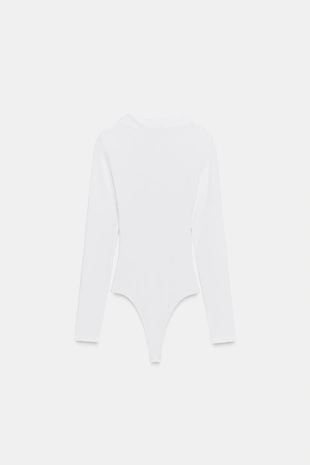 Боди в рубчик с длинными рукавами- Заказать в России