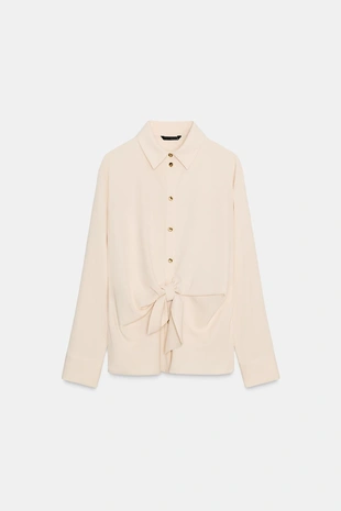 Рубашка с узлом на талии- Заказать в России