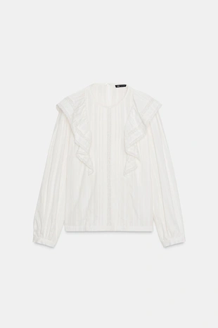 Рубашка в романтическом стиле с воланами- Заказать в России