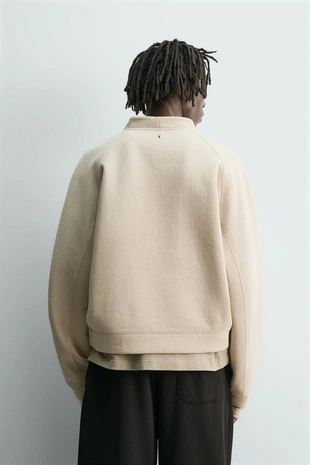 camel | 8054/310/707 - Zara Укороченная толстовка из неопрена с заклепками