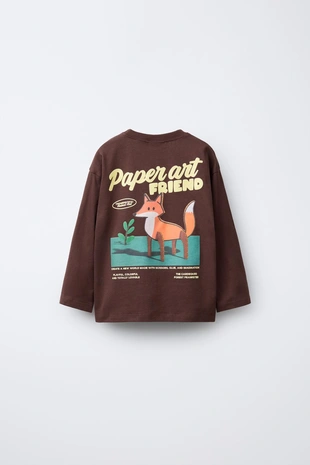 Лонгслив с рельефным принтом- Заказать в России