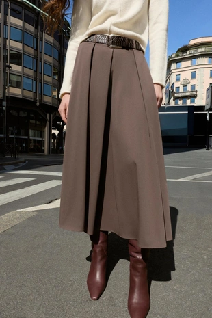 Юбка-накидка миди с поясом- Заказать в России