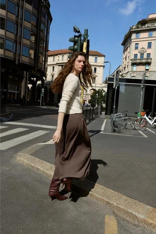 Юбка-накидка миди с поясом- Заказать в России