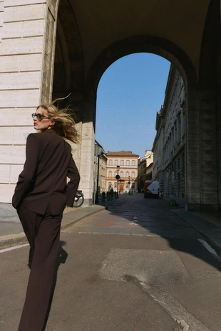 Купить Zara Двубортный блейзер с подплечниками