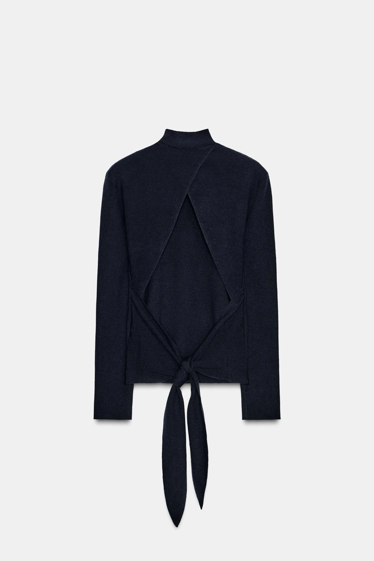 Вязаный топ с открытой спиной