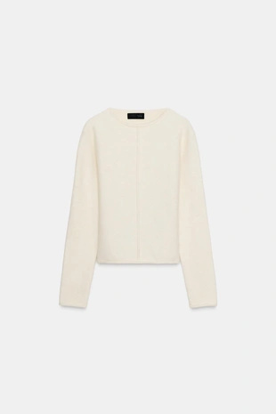 Мягкий трикотажный джемпер с декоративными швами- Заказать в России