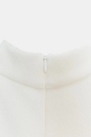 Ecru | 0085/468/712 - Zara Топ из мягкой ткани с баской