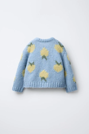 Купить Zara Свитер из смесовой шерсти с принтом «фрукты»