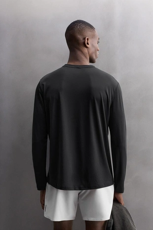 Black | 4387/319/800 - Zara Базовая футболка с длинными рукавами из высокотехнологичной ткани