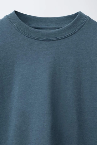Mid-blue | 1887/585/427 - Zara Футболка базовая среднего веса