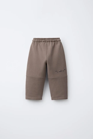 Купить Zara Брюки из мягкой ткани прямого кроя с рельефным логотипом