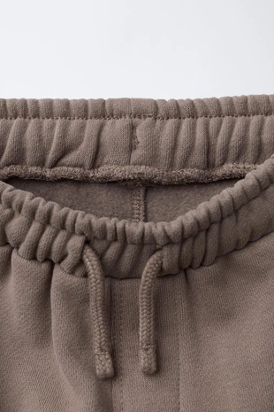 Tans | 0039/953/113 - Zara Брюки из мягкой ткани прямого кроя с рельефным логотипом