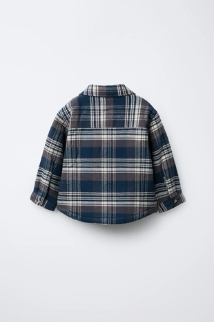 Купить Zara Куртка-рубашка в клетку с флисовой подкладкой