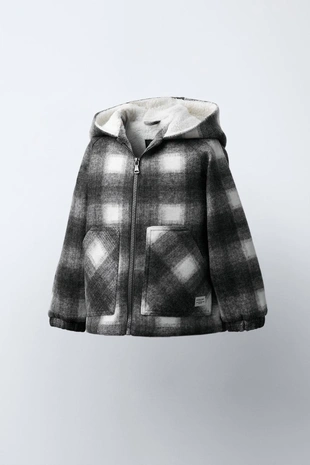 Купить Zara Пальто из искусственной овчины в клетку