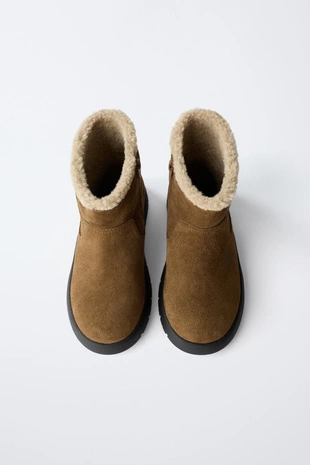 Кожаные ботинки с подкладкой- Заказать в России