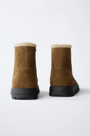 Кожаные ботинки с подкладкой- Заказать в России