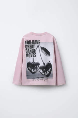 Купить Zara Лонгслив с принтом «вишенки»