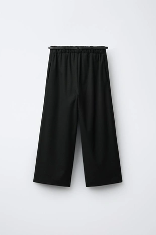 Брюки-кюлоты с поясом- Заказать в России