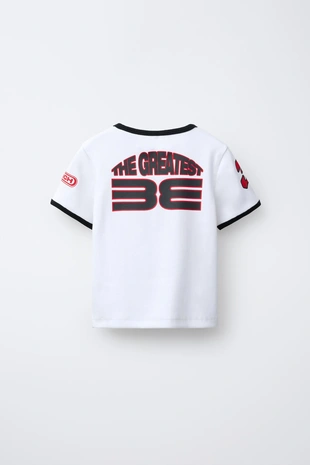 Купить Zara Футболка в рубчик с принтом BILLIE EILISH ® LASH MUSIC ©