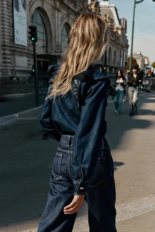 Джинсовая рубашка Z1975 с воланами- Заказать в России