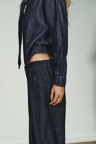 Dark indigo | 3607/260/443 - Zara Джинсовое боди TRF с галстуком