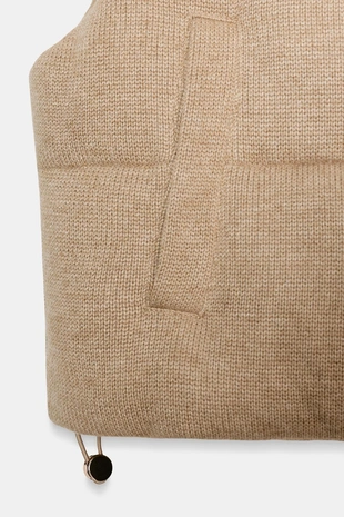 camel | 6318/231/704 - Zara Короткий стеганый трикотажный жилет