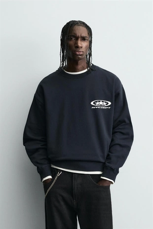 Купить Zara Толстовка с комбинированным принтом