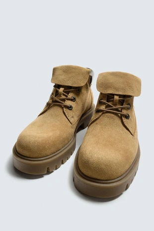 Купить Zara Кожаные ботинки на объемной подошве