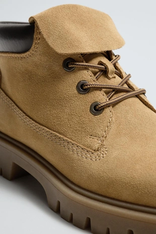 Beige | 2016/620/102 - Zara Кожаные ботинки на объемной подошве