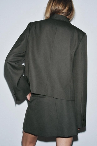 Khaki | 8858/062/505 - Zara Короткая юбка со складками — ZW COLLECTION