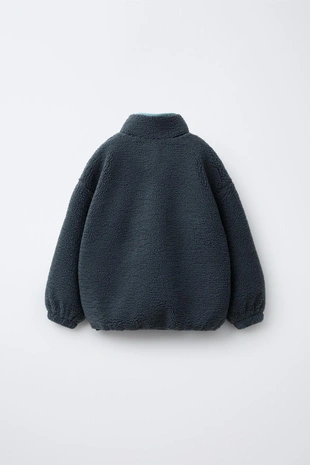 Купить Zara Джемпер из искусственной овчины с резиновым логотипом