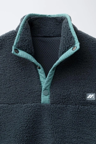 Blue | 9860/958/400 - Zara Джемпер из искусственной овчины с резиновым логотипом