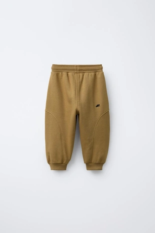 Khaki | 5388/956/505 - Zara Брюки-джоггеры с рельефным логотипом