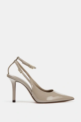 Лакированные туфли-мюли на каблуке- Заказать в России