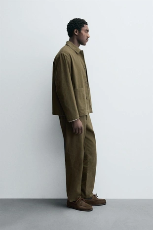 Рубашка-овершерт из текстурированного хлопка с карманами- Заказать в России