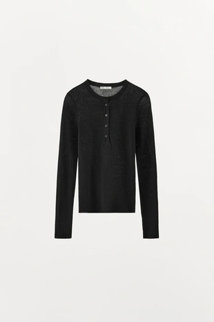 Футболка с пуговицами из хлопка- Заказать в России