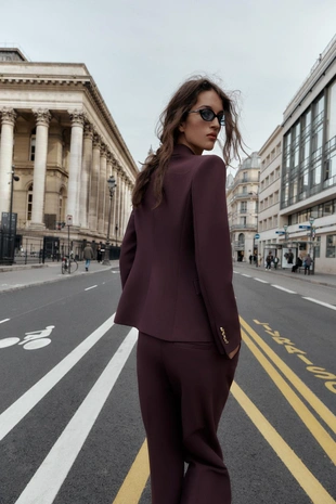 Burgundy | 8992/609/681 - Zara Приталенный блейзер с подплечниками