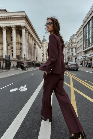 Burgundy | 1478/260/681 - Zara Брюки прямого кроя