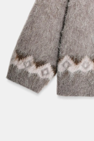 Жаккардовый кардиган с рельефным узором- Заказать в России