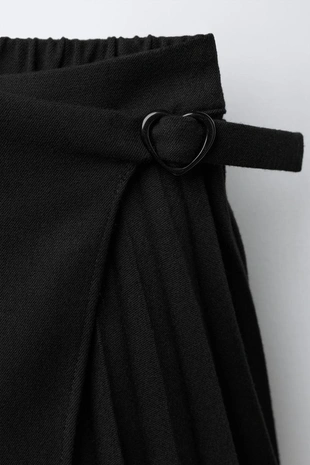 Black | 1141/595/800 - Zara Юбка-шорты со складками и пряжкой