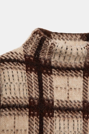 Джерси в клетку с эффектом ворса- Заказать в России