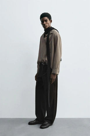 Рубашка поло струящегося покроя