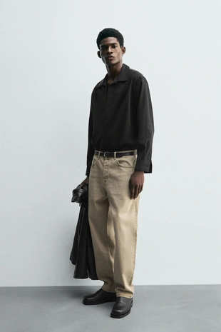 Рубашка поло струящегося покроя