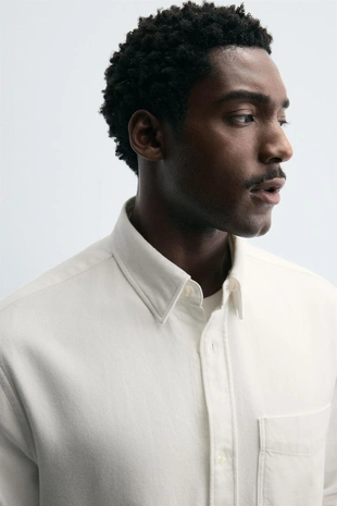 Рубашка из рельефной ткани с карманом- Заказать в России