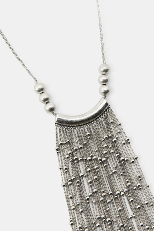 Ожерелье с бусинами и цепочками- Заказать в России