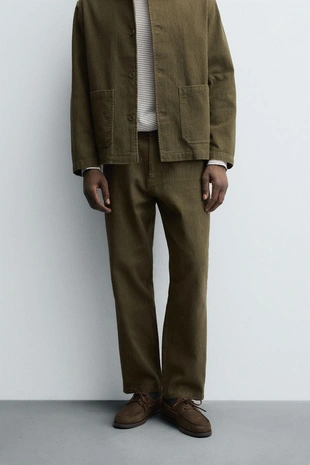 Брюки из рельефной хлопковой ткани- Заказать в России