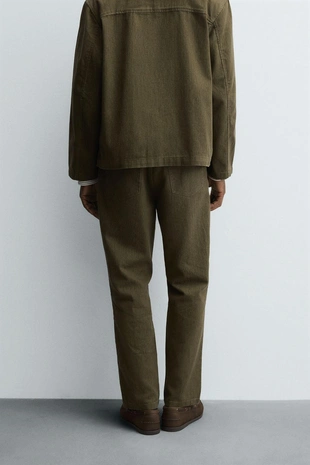 Брюки из рельефной хлопковой ткани- Заказать в России