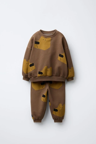 Купить Zara Комплект из толстовки и брюк-джоггеров «медведи»