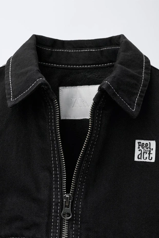 Black | 8614/622/800 - Zara Джинсовая куртка с флисовой подкладкой