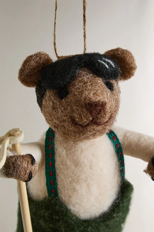 Рождественская игрушка WOOL SKIING BEAR с елочкой- Заказать в России